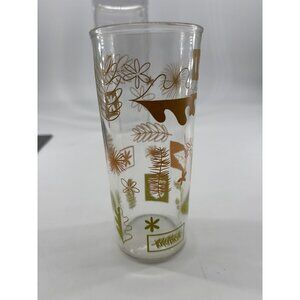 Mid century modern nature-inspired highball tumblers. Set of 3‎
